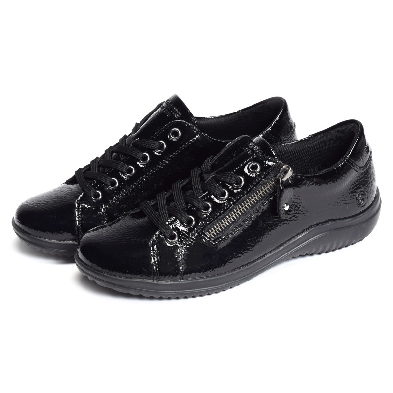 D1E03 Verni Noir, Sneakers basses Remonte