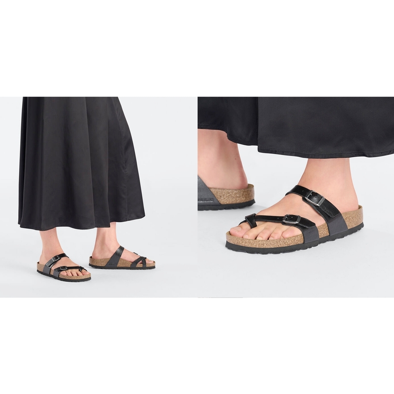 MAYARI Noir Brillant, Tongs Birkenstock