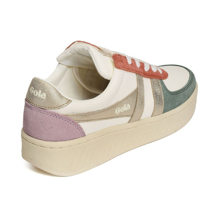 GRANDSLAM QUADRANT TRAINERS W Blanc Or, Sneakers basses Gola