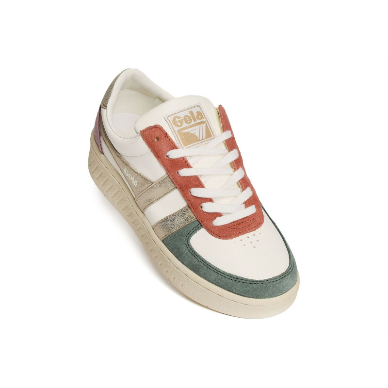 GRANDSLAM QUADRANT TRAINERS W Blanc Or, Sneakers basses Gola