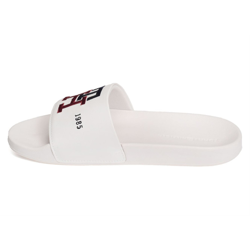 TH EMBROIDERY POOL SLIDE 4465 Blanc, Claquettes Tommy Hilfiger