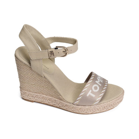 SEASONAL WEBBING WEDGE 7088 Beige, Sandales compensées Tommy Hilfiger