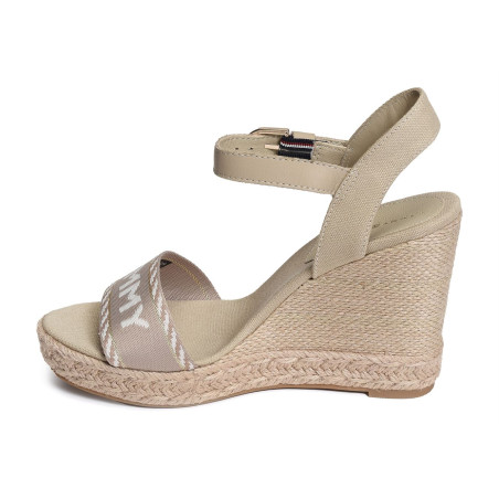 SEASONAL WEBBING WEDGE 7088 Beige, Sandales compensées Tommy Hilfiger