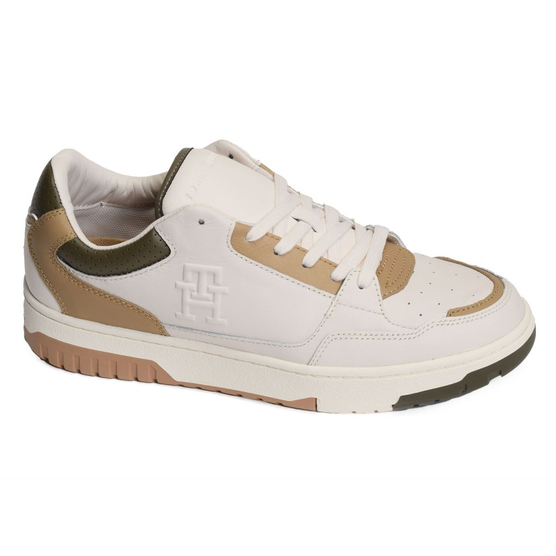 TH BASKET BEST 4696 Blanc Kaki, Sneakers basses Tommy Hilfiger