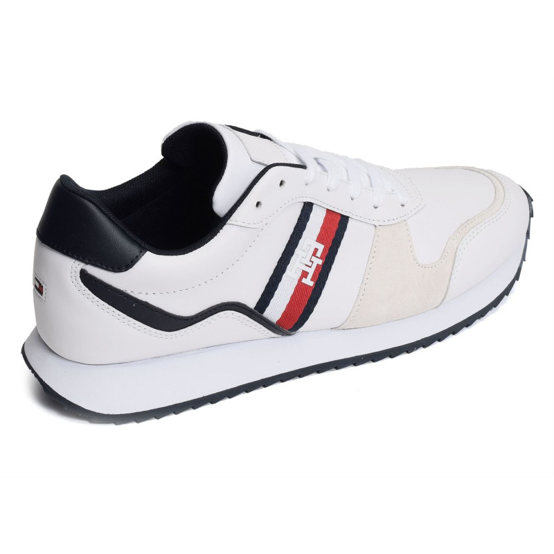 RUNNER EVO LEATHER 4714 Blanc, Baskets running Tommy Hilfiger