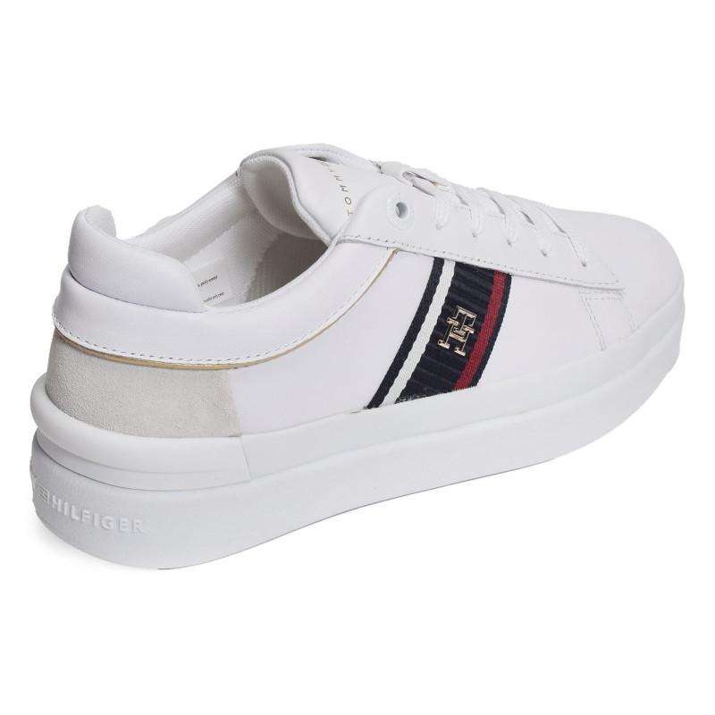 CORP WEBBING COURT SNEAKER 7387 Blanc, Sneakers basses Tommy Hilfiger