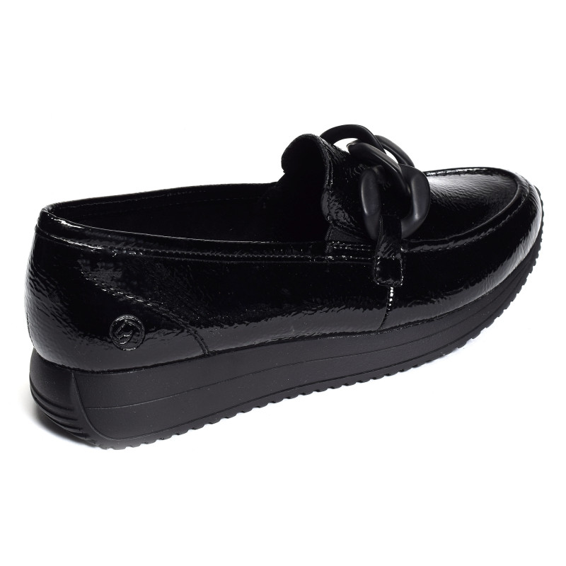 D0H10 Verni Noir, Mocassins Remonte