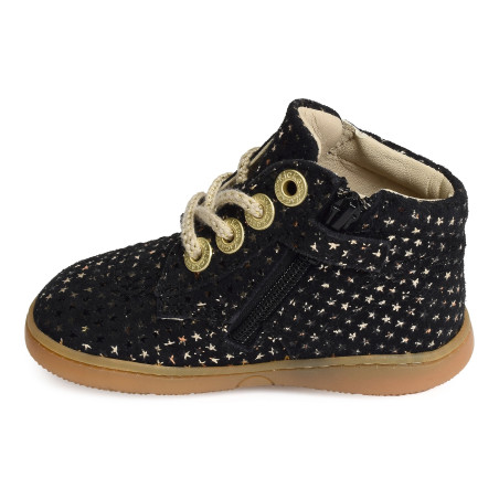 KICKBILLISTA Noir, Chaussures à Lacets Kickers