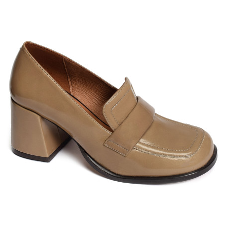 ACDUL 24587 Verni Taupe, Mocassins Angel Alarcón