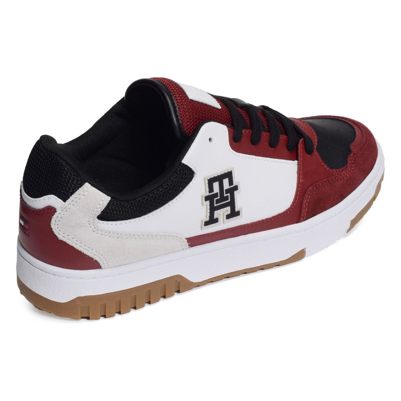 TH BASKET STREET MIX 4695 Noir Rouge, Sneakers basses Tommy Hilfiger