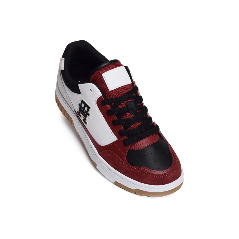 TH BASKET STREET MIX 4695 Noir Rouge, Sneakers basses Tommy Hilfiger