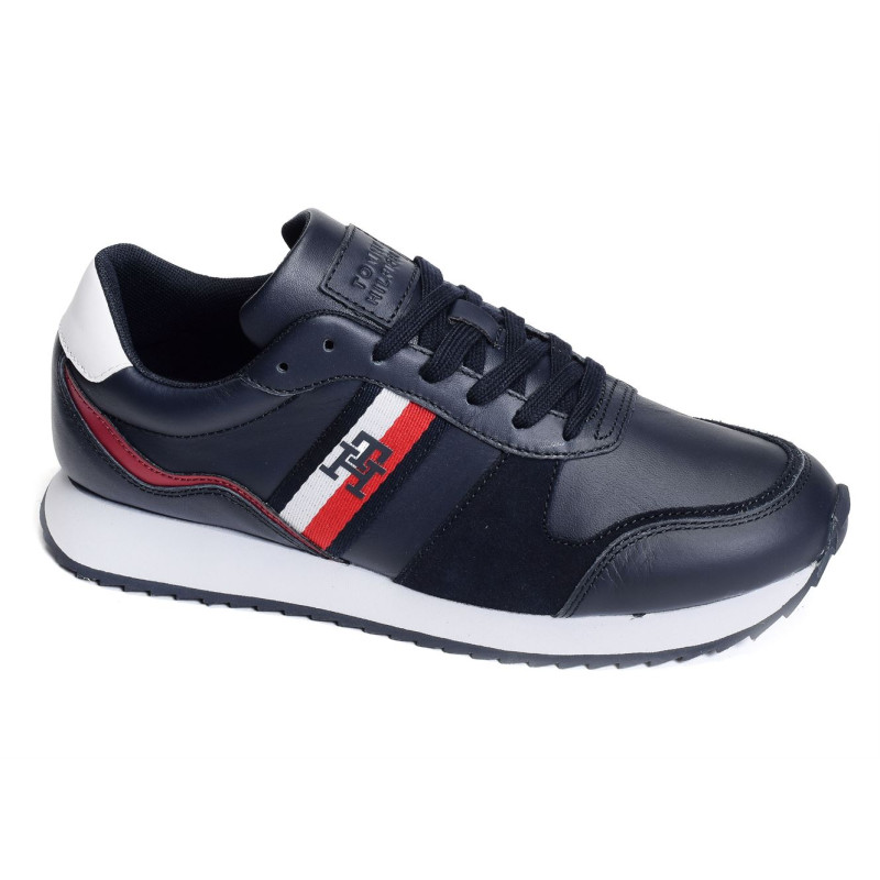 RUNNER EVO LEATHER 4714 Marine, Baskets running Tommy Hilfiger