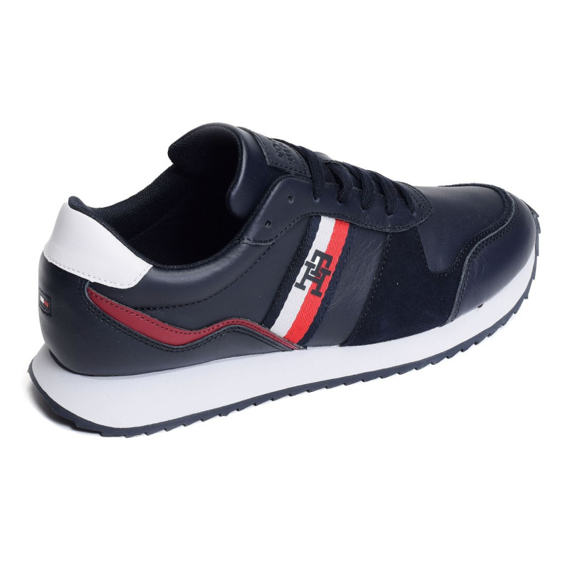 RUNNER EVO LEATHER 4714 Marine, Baskets running Tommy Hilfiger