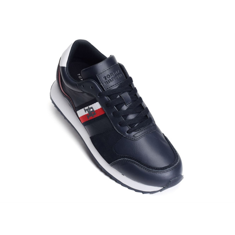 RUNNER EVO LEATHER 4714 Marine, Baskets running Tommy Hilfiger