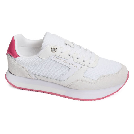 ESSENTIAL MESH RUNNER 7381 Blanc Rose, Sneakers basses Tommy Hilfiger