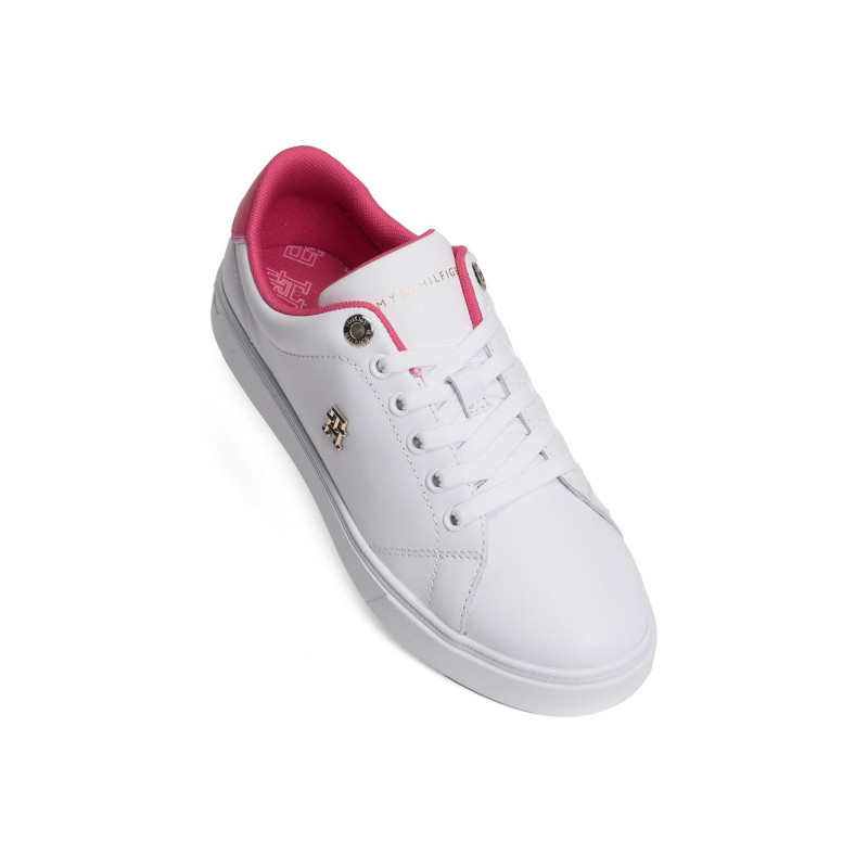 ELEVATED ESSENTIAL COURT SNEAKER 7377 Blanc Rose, Sneakers basses Tommy Hilfiger