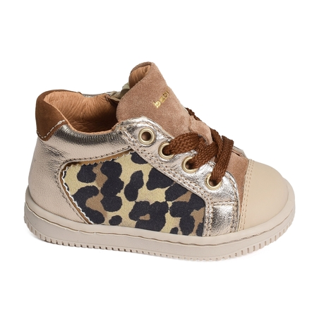 FRIDA ZIP Beige Léopard, Chaussures à Lacets Babybotte