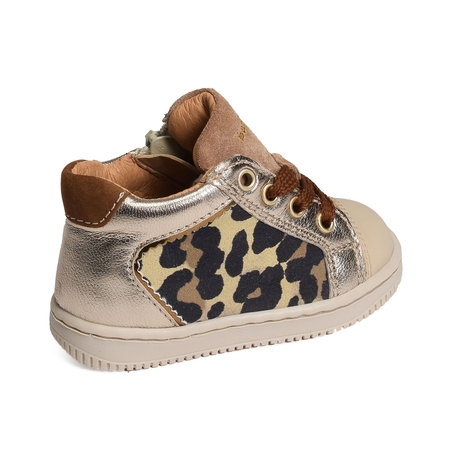 FRIDA ZIP Beige Léopard, Chaussures à Lacets Babybotte