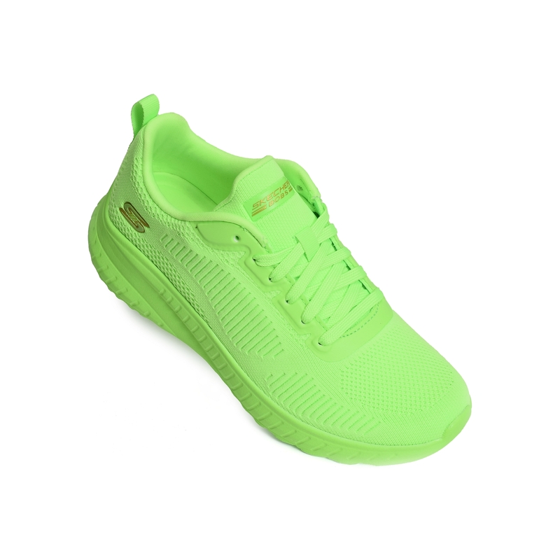 BOBS SQUAD CHAOS COOL RYTHMS Vert Fluo, Baskets running Skechers