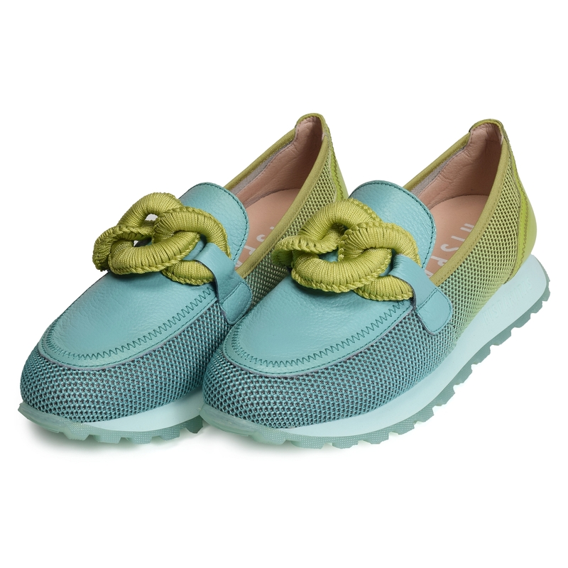 LOIRA 243270 Bleu Vert, Mocassins Hispanitas