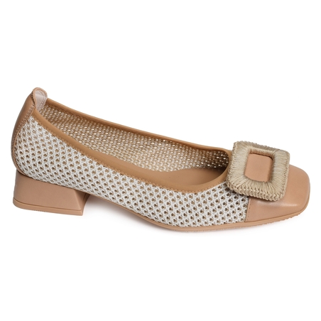 ARUBA 243335 Beige Blanc, Ballerines Hispanitas