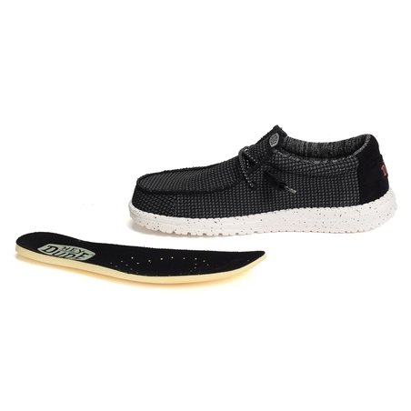 WALLY SPORT MESH Noir Blanc, Chaussures basses HeyDude