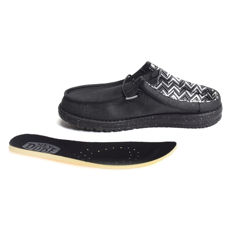 WALLY SLIP CANVAS Noir, Mules HeyDude