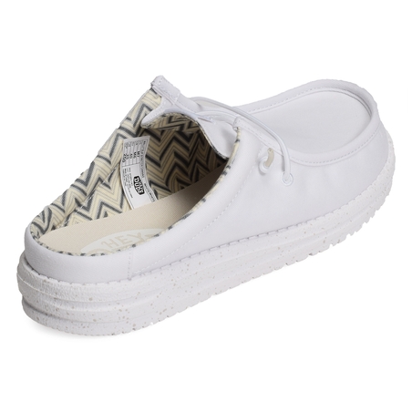 WALLY SLIP CANVAS Blanc, Mules HeyDude