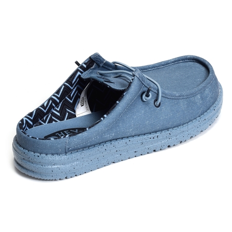 WALLY SLIP CANVAS Bleu, Mules HeyDude