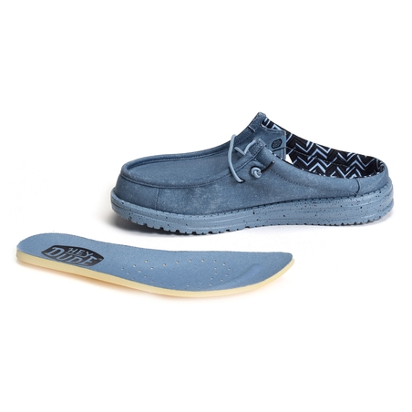 WALLY SLIP CANVAS Bleu, Mules HeyDude