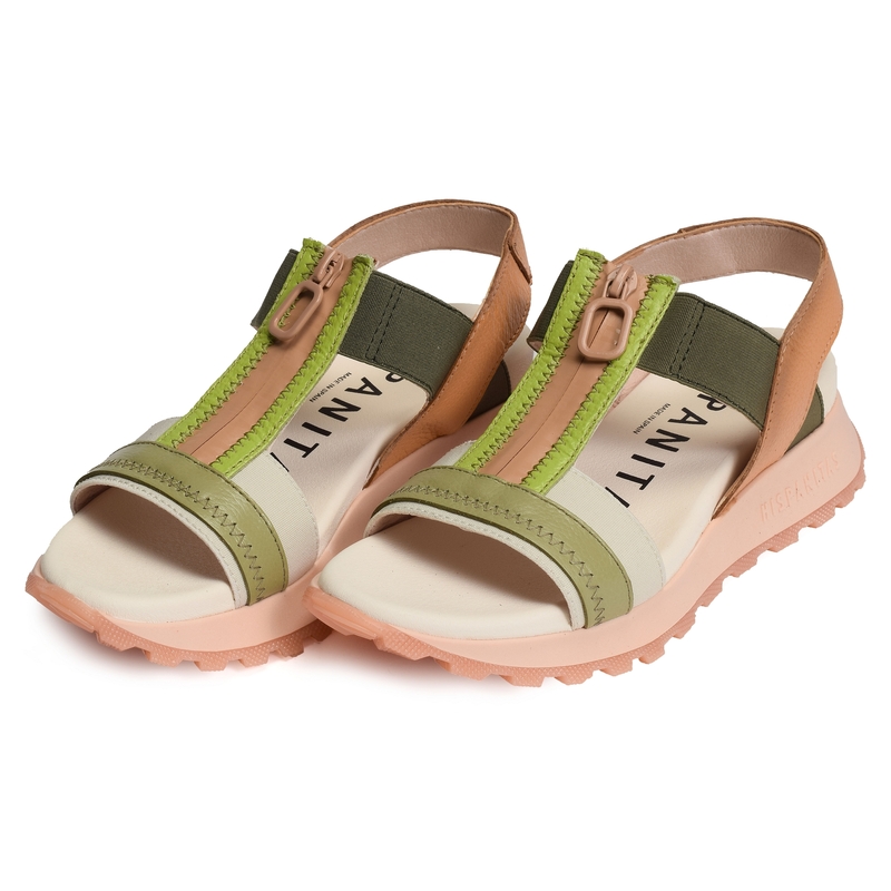 MAUI 243308 Beige Kaki, Sandales compensées Hispanitas