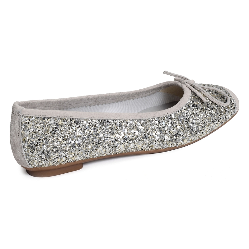 HARMONY GLITTER Argent, Ballerines Reqins