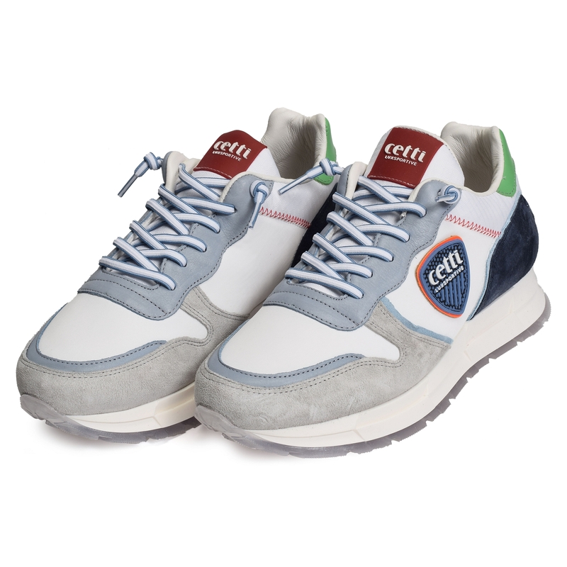 C1336 Blanc Bleu, Baskets running Cetti