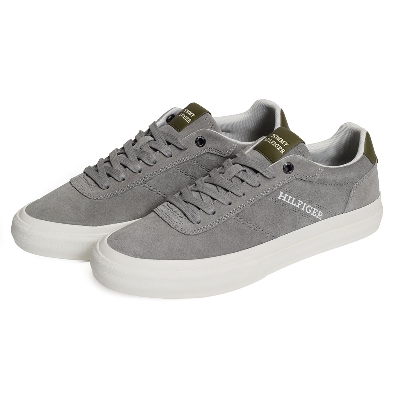 TH HI VULC LOW STREET SUEDE 5112 Gris, Sneakers basses Tommy Hilfiger