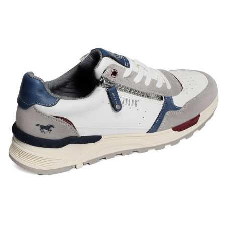 4186301 Blanc Gris, Baskets running Mustang