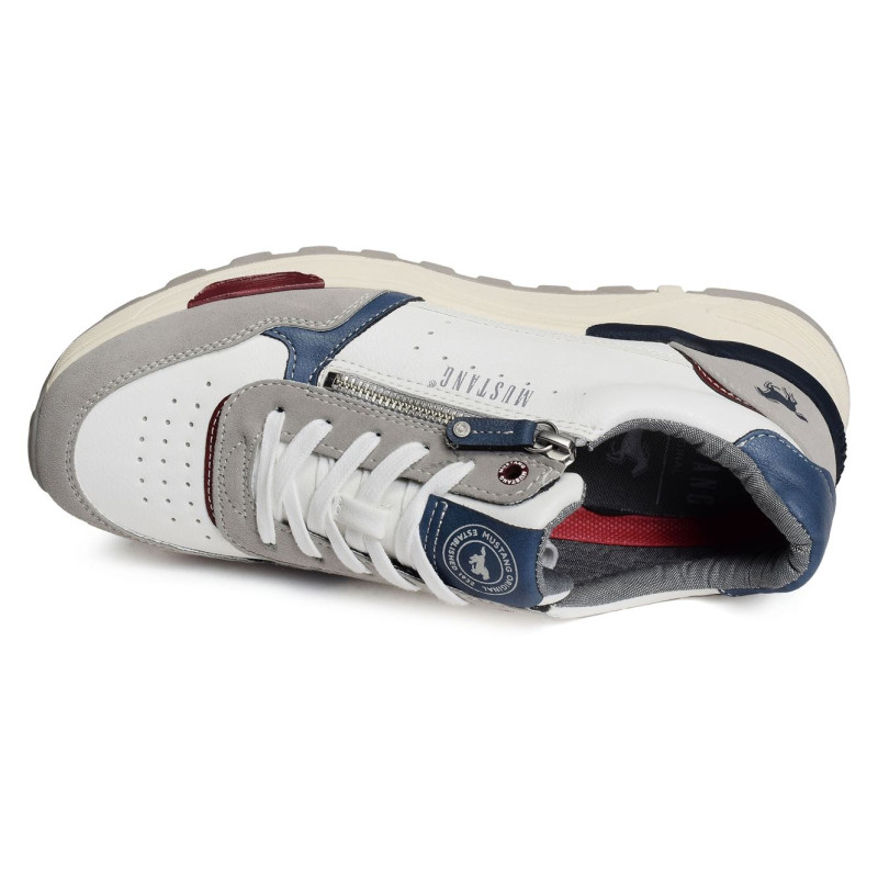 4186301 Blanc Gris, Baskets running Mustang