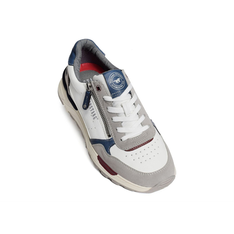 4186301 Blanc Gris, Baskets running Mustang