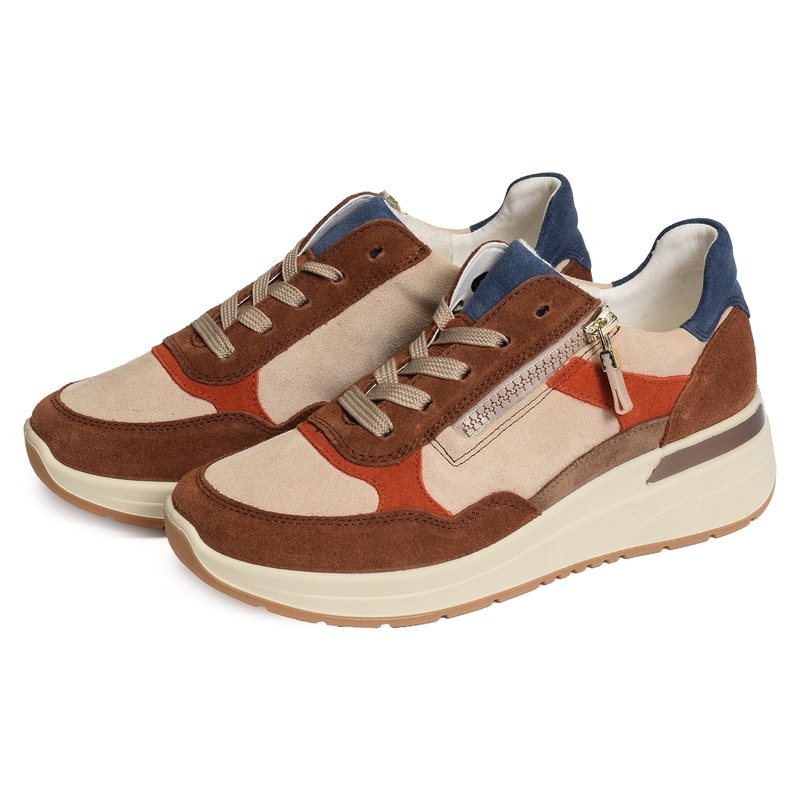 GARDA Beige Marron, Baskets running Ara