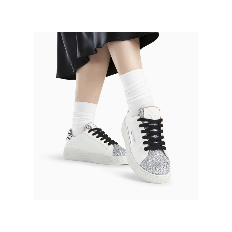 ELLEN Blanc Argent, Sneakers basses Vanessa Wu