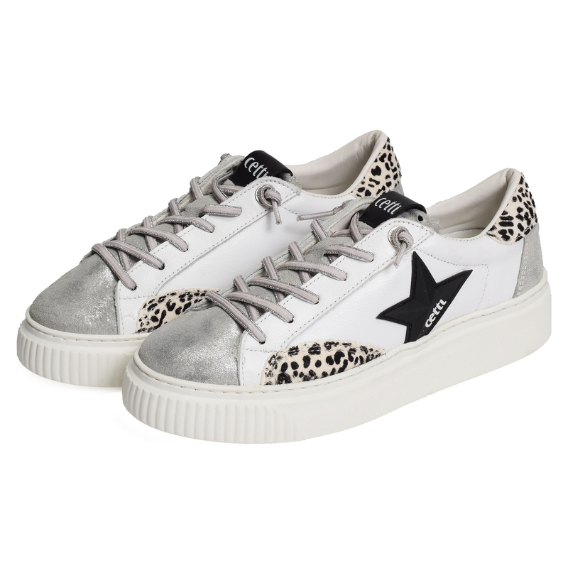 C1342 W Blanc Argent, Sneakers basses Cetti