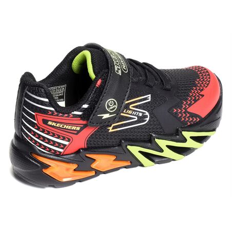 FLEX GLOW BOLT Noir Rouge, Baskets running Skechers