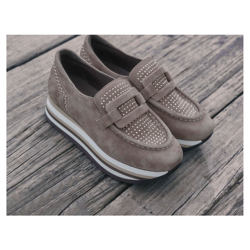 CASTEL Taupe, Mocassins Softwaves