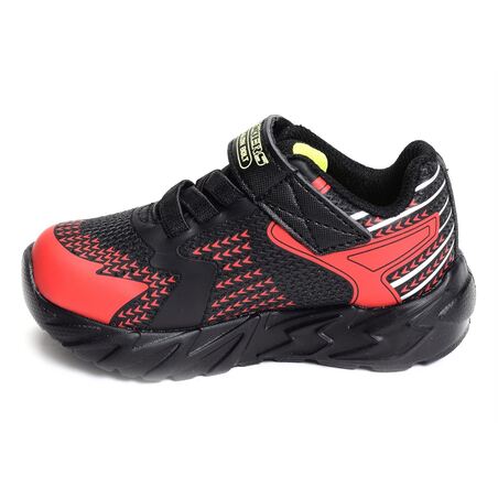 FLEX GLOW BOLT BB Noir Rouge, Baskets running Skechers