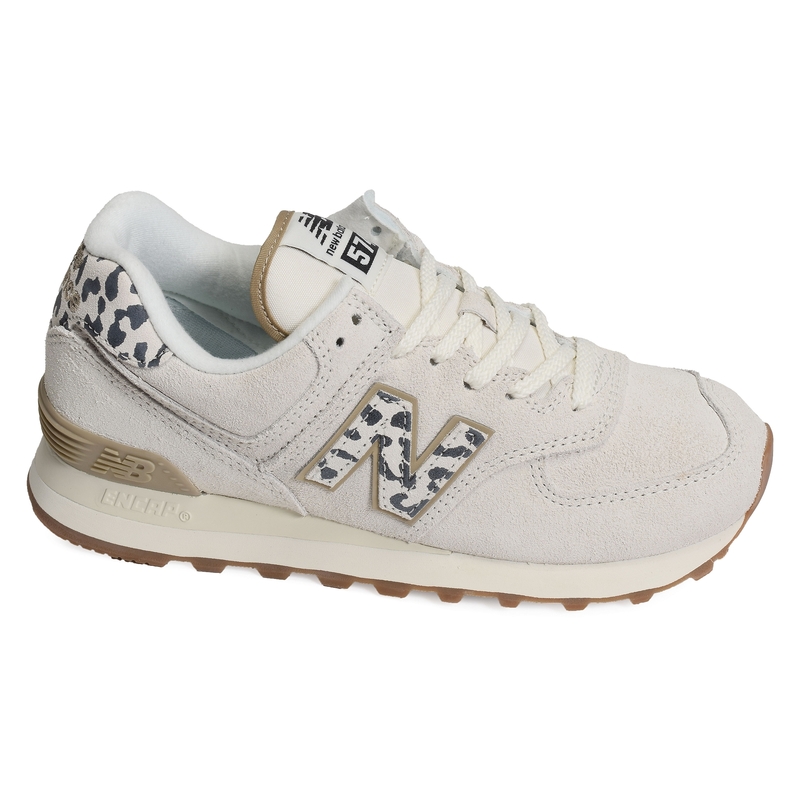 WL574 Blanc Léopard, Sneakers basses New Balance