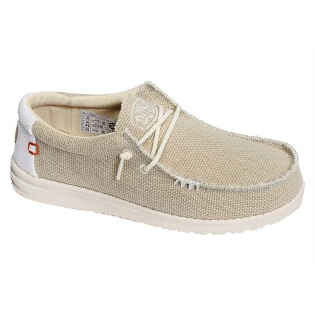 WALLY BRAIDED Blanc Beige, Chaussures basses HeyDude