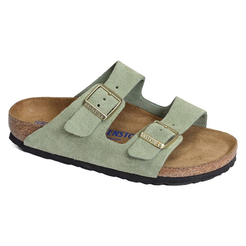 ARIZONA SFB CUIR W Vert Clair, Mules Birkenstock