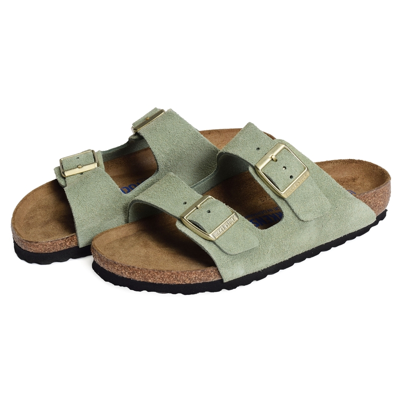 ARIZONA SFB CUIR W Vert Clair, Mules Birkenstock