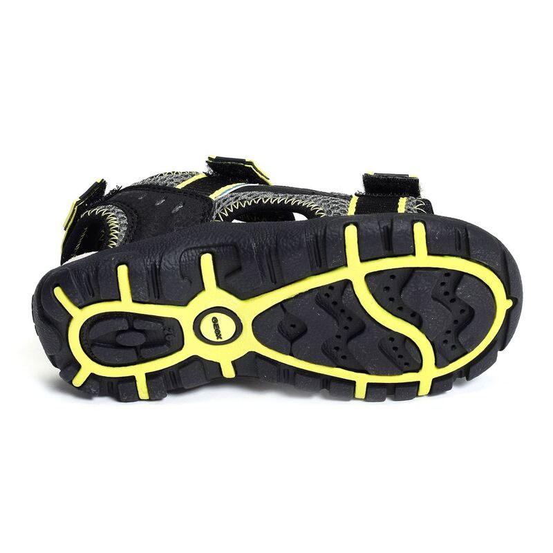 J S STRADA B Noir Jaune, Sandales plates & Nu-Pieds Geox