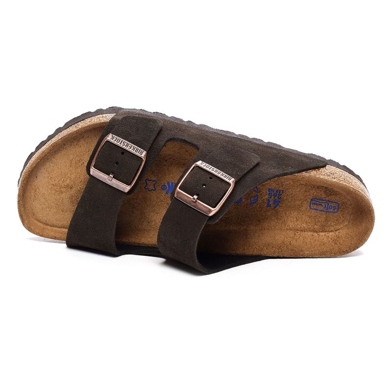 ARIZONA SFB CUIR Marron Foncé, Mules Birkenstock