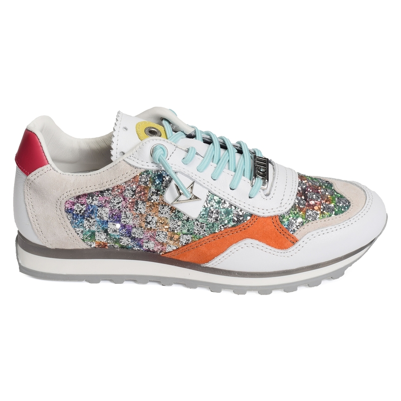 C848 W Blanc Multicolore, Baskets running Cetti